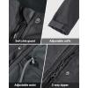 Outdoor Ventures Women’s Lightweight Waterproof Fleece Lined Hooded Softshell Rain Jacket, Warm Windbreaker Long Coat(Darkgrey Melange)