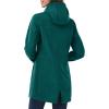 Outdoor Ventures Women’s Lightweight Waterproof Fleece Lined Hooded Softshell Rain Jacket, Warm Windbreaker Long Coat(Green Check)