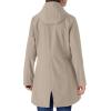 Outdoor Ventures Women’s Lightweight Waterproof Fleece Lined Hooded Softshell Rain Jacket, Warm Windbreaker Long Coat(Light Khaki)