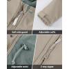 Outdoor Ventures Women’s Lightweight Waterproof Fleece Lined Hooded Softshell Rain Jacket, Warm Windbreaker Long Coat(Light Khaki)