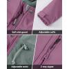 Outdoor Ventures Women’s Lightweight Waterproof Fleece Lined Hooded Softshell Rain Jacket, Warm Windbreaker Long Coat(Light Pinky Purple)