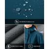 Outdoor Ventures Women’s Lightweight Waterproof Fleece Lined Hooded Softshell Rain Jacket, Warm Windbreaker Long Coat(Modern Blue)