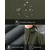 Outdoor Ventures Women’s Lightweight Waterproof Fleece Lined Hooded Softshell Rain Jacket, Warm Windbreaker Long Coat(Olive Green)