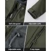 Outdoor Ventures Women’s Lightweight Waterproof Fleece Lined Hooded Softshell Rain Jacket, Warm Windbreaker Long Coat(Olive Green)