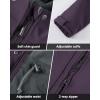 Outdoor Ventures Women’s Lightweight Waterproof Fleece Lined Hooded Softshell Rain Jacket, Warm Windbreaker Long Coat(Purple)