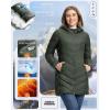 Outdoor Ventures Women’s Long Hooded Lightweight Puffer Coat Quilted Insulated Winter Jacket(Army Green)