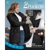 Outdoor Ventures Women’s Long Hooded Lightweight Puffer Coat Quilted Insulated Winter Jacket(Black)