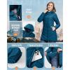 Outdoor Ventures Women’s Long Hooded Lightweight Puffer Coat Quilted Insulated Winter Jacket(Modern Blue)