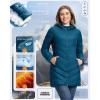 Outdoor Ventures Women’s Long Hooded Lightweight Puffer Coat Quilted Insulated Winter Jacket(Modern Blue)