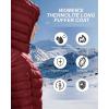 Outdoor Ventures Women’s Maryan Hooded Ultra Lightweight Warm Thermolite Long Puffer Coat(Burgundy(matte)-avg.32″ Mid Length)