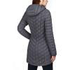 Outdoor Ventures Women’s Maryan Hooded Ultra Lightweight Warm Thermolite Long Puffer Coat(Dark Grey Marl(matte)-avg.32″ Mid Length)