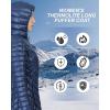 Outdoor Ventures Women’s Maryan Hooded Ultra Lightweight Warm Thermolite Long Puffer Coat(Deep Blue(shiny)-avg.32″ Mid Length)