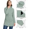 Outdoor Ventures Women’s Maryan Hooded Ultra Lightweight Warm Thermolite Long Puffer Coat(Light Green(matte)-avg.32″ Mid Length)