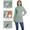 Outdoor Ventures Women’s Maryan Hooded Ultra Lightweight Warm Thermolite Long Puffer Coat(Light Green(matte)-avg.32″ Mid Length)