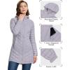 Outdoor Ventures Women’s Maryan Hooded Ultra Lightweight Warm Thermolite Long Puffer Coat(Light Lavender(matte)-avg.32″ Mid Length)