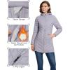 Outdoor Ventures Women’s Maryan Hooded Ultra Lightweight Warm Thermolite Long Puffer Coat(Light Lavender(matte)-avg.32″ Mid Length)