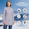 Outdoor Ventures Women’s Maryan Hooded Ultra Lightweight Warm Thermolite Long Puffer Coat(Light Lavender(matte)-avg.32″ Mid Length)