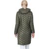 Outdoor Ventures Women’s Maryan Hooded Ultra Lightweight Warm Thermolite Long Puffer Coat(Olive(shiny)-avg.36″ Long Length)