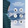 Outdoor Ventures Women’s Maryan Hooded Ultra Lightweight Warm Thermolite Long Puffer Coat(Teal(matte)-avg.36″ Long Length)