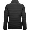 Outdoor Ventures Women’s Packable Full-Zip Short Puffer Jacket Insulated Quilted Warm Lightweight Winter Coat(Black(fold in Pocket))