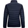 Outdoor Ventures Women’s Packable Full-Zip Short Puffer Jacket Insulated Quilted Warm Lightweight Winter Coat(Deep Blue(fold in Pocket))