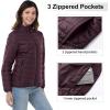 Outdoor Ventures Women’s Packable Full-Zip Short Puffer Jacket Insulated Quilted Warm Lightweight Winter Coat(Eggplant(fold in Pocket))