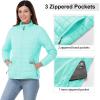 Outdoor Ventures Women’s Packable Full-Zip Short Puffer Jacket Insulated Quilted Warm Lightweight Winter Coat(Light Blue(fold in Pocket))