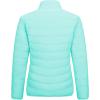 Outdoor Ventures Women’s Packable Full-Zip Short Puffer Jacket Insulated Quilted Warm Lightweight Winter Coat(Light Blue(fold in Pocket))