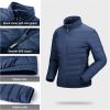 Outdoor Ventures Women’s Packable Full-Zip Short Puffer Jacket Insulated Quilted Warm Lightweight Winter Coat(Navy(fold in Pocket))