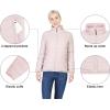 Outdoor Ventures Women’s Packable Full-Zip Short Puffer Jacket Insulated Quilted Warm Lightweight Winter Coat(Pink(fold in Bag))