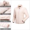 Outdoor Ventures Women’s Packable Full-Zip Short Puffer Jacket Insulated Quilted Warm Lightweight Winter Coat(Pink(fold in Pocket))