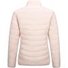 Outdoor Ventures Women’s Packable Full-Zip Short Puffer Jacket Insulated Quilted Warm Lightweight Winter Coat(Pink(fold in Pocket))