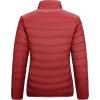 Outdoor Ventures Women’s Packable Full-Zip Short Puffer Jacket Insulated Quilted Warm Lightweight Winter Coat(Red(fold in Pocket))