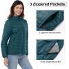 Outdoor Ventures Women’s Packable Full-Zip Short Puffer Jacket Insulated Quilted Warm Lightweight Winter Coat(Teal(fold in Pocket))