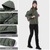 Outdoor Ventures Women’s Packable Lightweight Full-Zip Puffer Jacket with Hood Quilted Winter Coat(Army Green(fold in Pocket))
