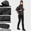 Outdoor Ventures Women’s Packable Lightweight Full-Zip Puffer Jacket with Hood Quilted Winter Coat(Black New(fold in Pocket))