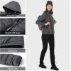 Outdoor Ventures Women’s Packable Lightweight Full-Zip Puffer Jacket with Hood Quilted Winter Coat(Dark Grey Heather(fold in Pocket))