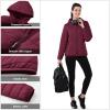 Outdoor Ventures Women’s Packable Lightweight Full-Zip Puffer Jacket with Hood Quilted Winter Coat(Dark Red(fold in Pocket))