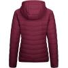 Outdoor Ventures Women’s Packable Lightweight Full-Zip Puffer Jacket with Hood Quilted Winter Coat(Dark Red(fold in Pocket))