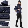 Outdoor Ventures Women’s Packable Lightweight Full-Zip Puffer Jacket with Hood Quilted Winter Coat(Deep Blue(fold in Pocket))