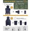 Outdoor Ventures Women’s Packable Lightweight Full-Zip Puffer Jacket with Hood Quilted Winter Coat(Deep Blue(fold in Pocket))