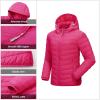 Outdoor Ventures Women’s Packable Lightweight Full-Zip Puffer Jacket with Hood Quilted Winter Coat(Hot Pink(fold in Pocket))