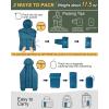 Outdoor Ventures Women’s Packable Lightweight Full-Zip Puffer Jacket with Hood Quilted Winter Coat(Modern Blue(fold in Pocket))