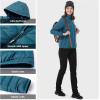 Outdoor Ventures Women’s Packable Lightweight Full-Zip Puffer Jacket with Hood Quilted Winter Coat(Modern Blue(fold in Pocket))