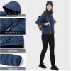 Outdoor Ventures Women’s Packable Lightweight Full-Zip Puffer Jacket with Hood Quilted Winter Coat(Navy New(fold in Pocket))