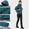 Outdoor Ventures Women’s Packable Lightweight Full-Zip Puffer Jacket with Hood Quilted Winter Coat(Teal(fold in Pocket))