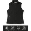 Outdoor Ventures Women’s Polar Fleece Zip Vest Outerwear with Pockets,Warm Sleeveless Coat Vest for Fall & Winter(Black)