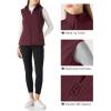 Outdoor Ventures Women’s Polar Fleece Zip Vest Outerwear with Pockets,Warm Sleeveless Coat Vest for Fall & Winter(Burgundy)