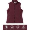 Outdoor Ventures Women’s Polar Fleece Zip Vest Outerwear with Pockets,Warm Sleeveless Coat Vest for Fall & Winter(Burgundy)