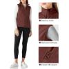 Outdoor Ventures Women’s Polar Fleece Zip Vest Outerwear with Pockets,Warm Sleeveless Coat Vest for Fall & Winter(Caramel)